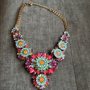 Colorful Floral Statement Necklace
